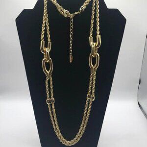 Coldwater Creek Gold-Tone Double Chain Twisted Cable Necklace